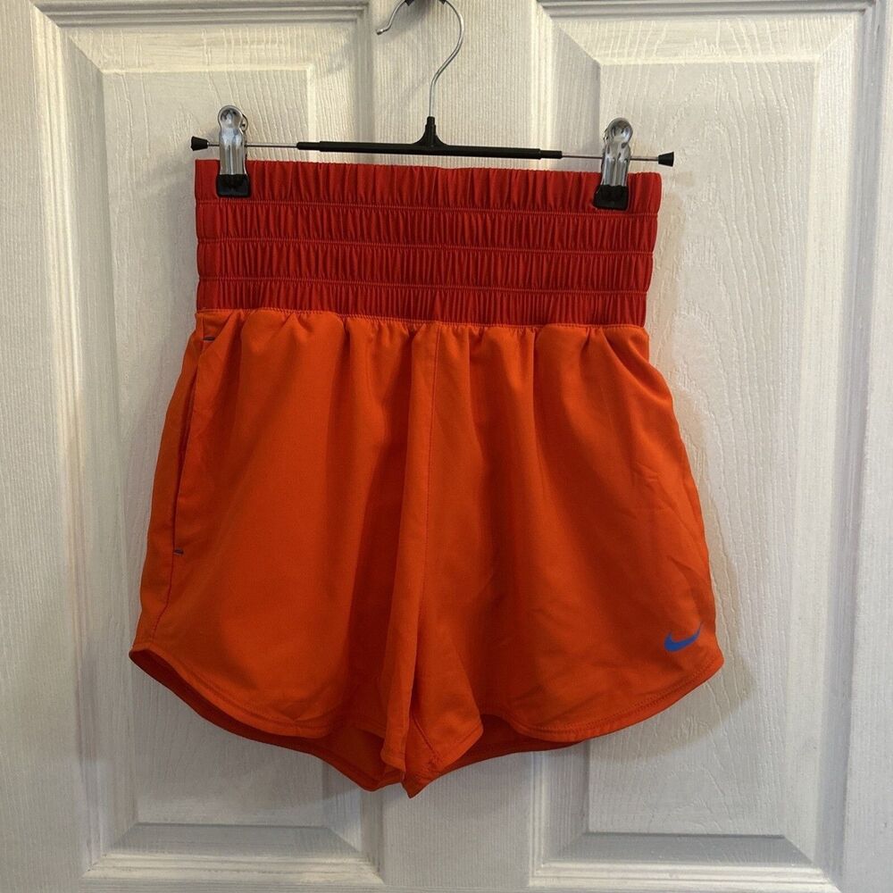 Nike Women's Brief Lined Running Shorts DRI-FIT Orange/Red, Size XS NWT